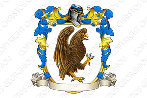 Eagle Coat of Arms Family Crest, an Illustration by Christos Georghiou