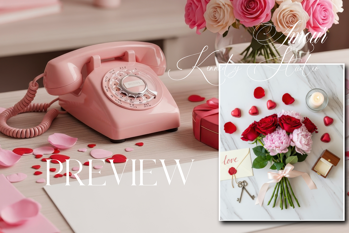 Valentine Aesthetic Desk Mockup 1000, a Packaging Mockup by KennedyStudio (Photo 3 of 11)