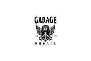 Engine Wings, Automotive Garage Logo, a Branding & Logo Template by Glowin_studio
