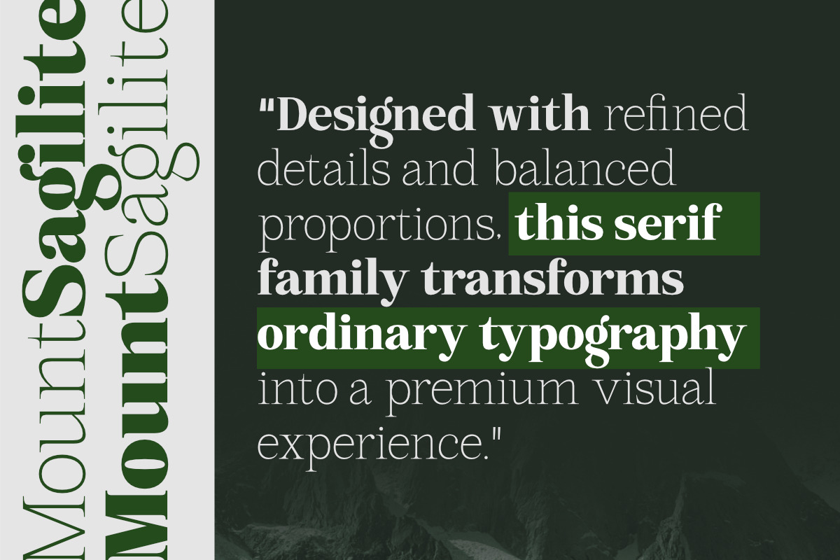 Mount Sagilite – Modern Serif Family, a Serif Font by Afkari Studio (Photo 7 of 12)