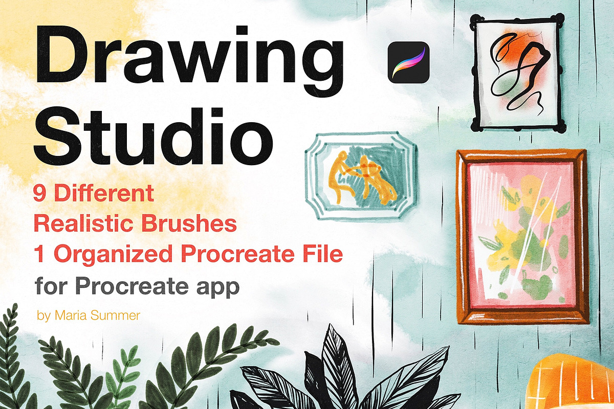 Realistic brushes for Procreate, a Brush Add-On by Maria Summer (Photo 1 of 8)