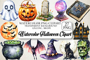 Watercolor Halloween Clipart, an Illustration by DreamPrint404 (Thumbnail 1 of 6)
