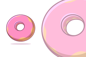 simple donut cartoon, an Illustration by garistipis