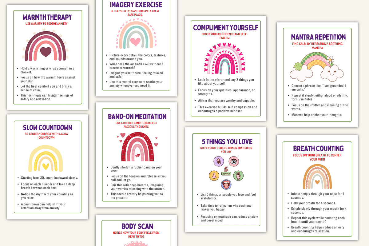 40 Anxiety Coping Skills Cards