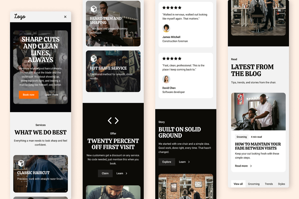 Barber Shop Landing Page, a Landing Page Template by RPWDS (Photo 3 of 3)