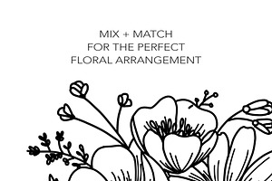 Spring Florals, Flowers Clip Art -