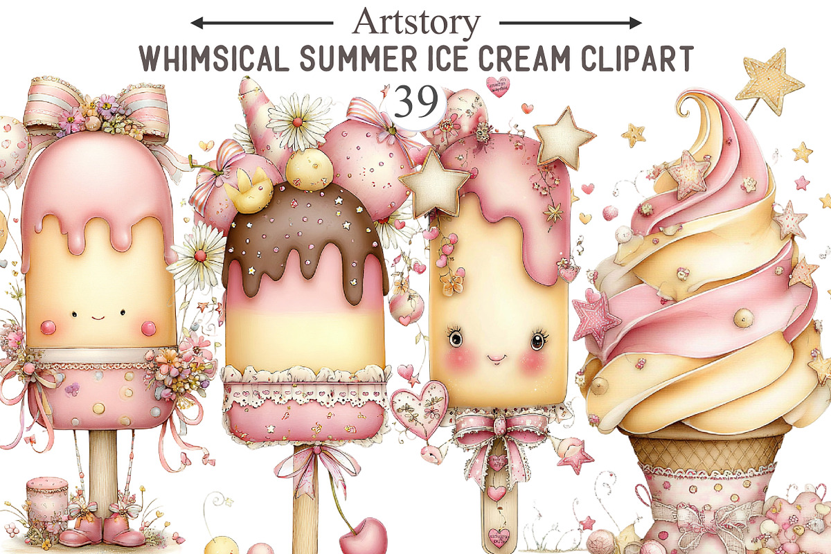Whimsical Summer Ice Cream, an Illustration by designcity5 (Photo 1 of 5)