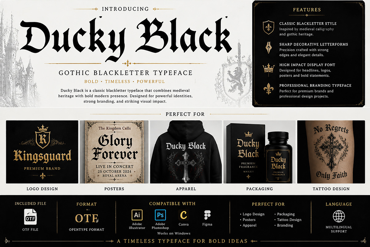 Ducky Black, a Blackletter Font by Wow Magic (Photo 2 of 5)