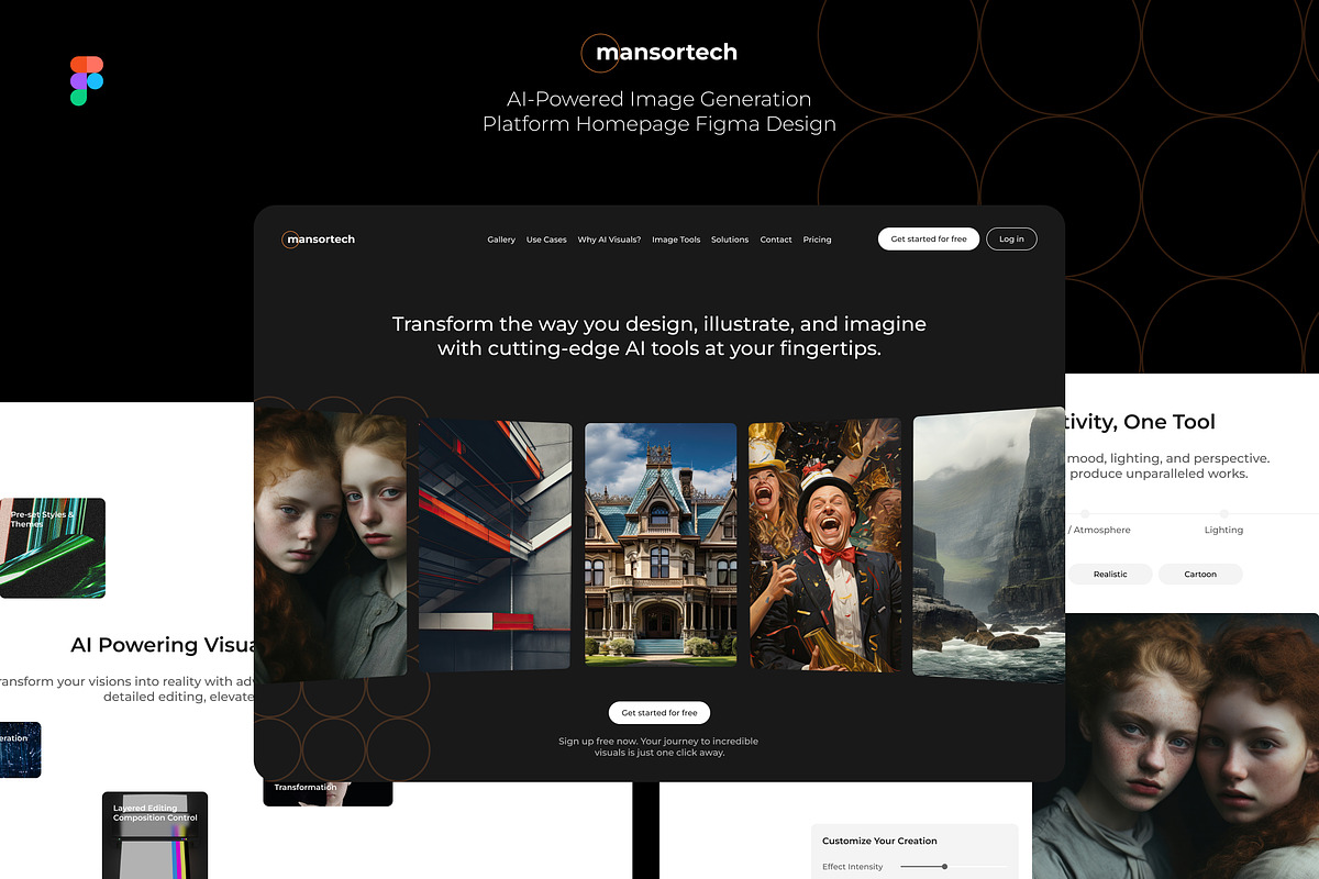 AI Image Generator Landing Page, a Landing Page Template by Wencory (Photo 1 of 6)