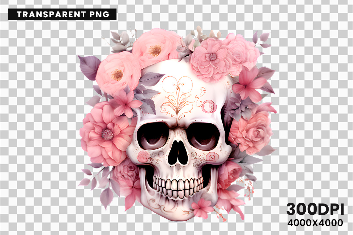 Watercolor Pink Skull Clipart Bundle, an Object Illustration by Creative Arslan (Photo 9 of 9)