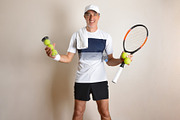 Smiling Tennis Player with Racket and Balls, a Sports & Recreation Photo by Davizro's Market (Thumbnail 1 of 2)