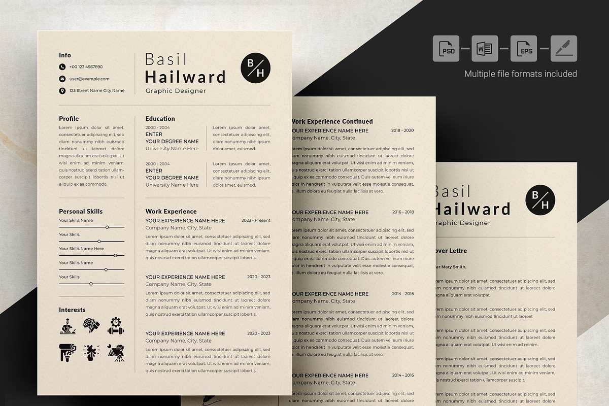 Clean Resume Template with References preview 4
