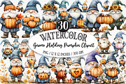 Gnome Holding Pumpkin Clipart, an Illustration by Designking (Thumbnail 1 of 5)