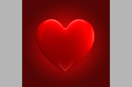 Red Glossy Heart Shape
