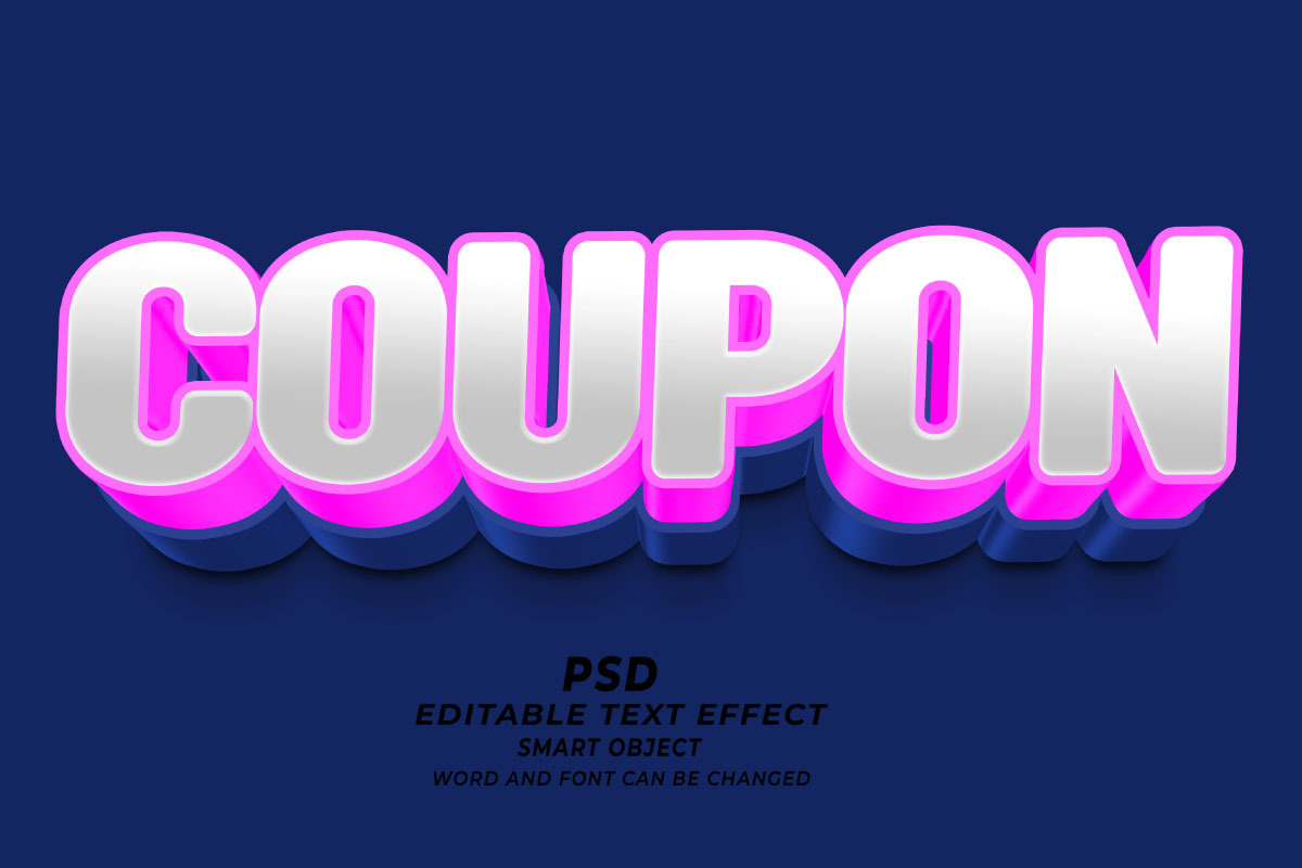 Coupon PSD 3D Editable Text Effect, a Layer Style Add-On by TrueVector