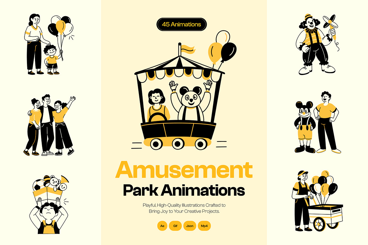 Animated Amusement Park Drawing Set, a Solid Icon by Vectors Market (Photo 1 of 5)