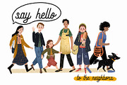 The Downtown vintage stores clip art, an Illustration by Cocoa studio by Eliza M (Thumbnail 2 of 6)