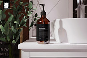 Amber Glass Pump Bottle Mockup, a Household Mockup by SD Mockup (Thumbnail 2 of 4)