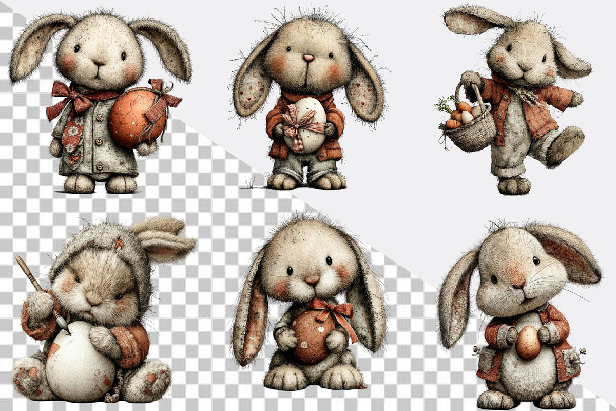 Cute Easter Clipart Bunny Clipart Bu, an Illustration by SVGArt (Photo 5 of 8)