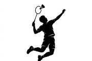 60 Badminton Player Smash Silhouette, a Person Illustration by Amazin_art (Thumbnail 27 of 37)