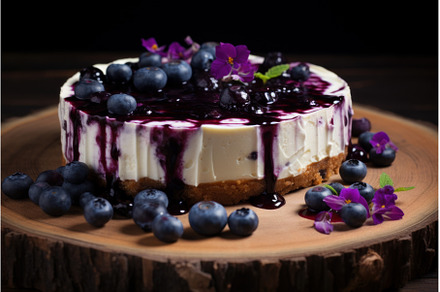 Rich Homemade blueberry cheesecake, a Food & Drink Photo by Ylivdesign