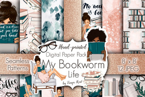 My Bookworm Life Clipart & Patterns