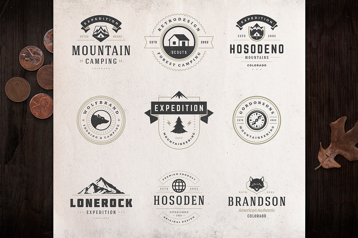 280 Outdoor logos and badges, a Branding & Logo Template by Vasya Kobelev (Photo 16 of 83)