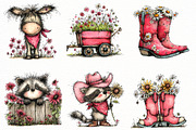 Whimsical floral western clipart, an Illustration by Designworld (Thumbnail 3 of 8)