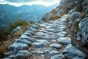 A scenic rocky path winding through mountainous terrain, showcasing natural bea, a Background Photo by ImageMir