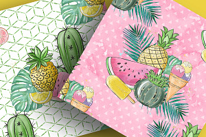 Tropical Summer Digital Paper Pack