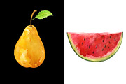 Watercolor set fruits and berries, a Food Illustration by Color_Brush (Thumbnail 4 of 12)