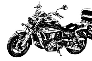 Cruiser motorcycle isolated graphic, a Transportation Illustration by DanFLCreativo