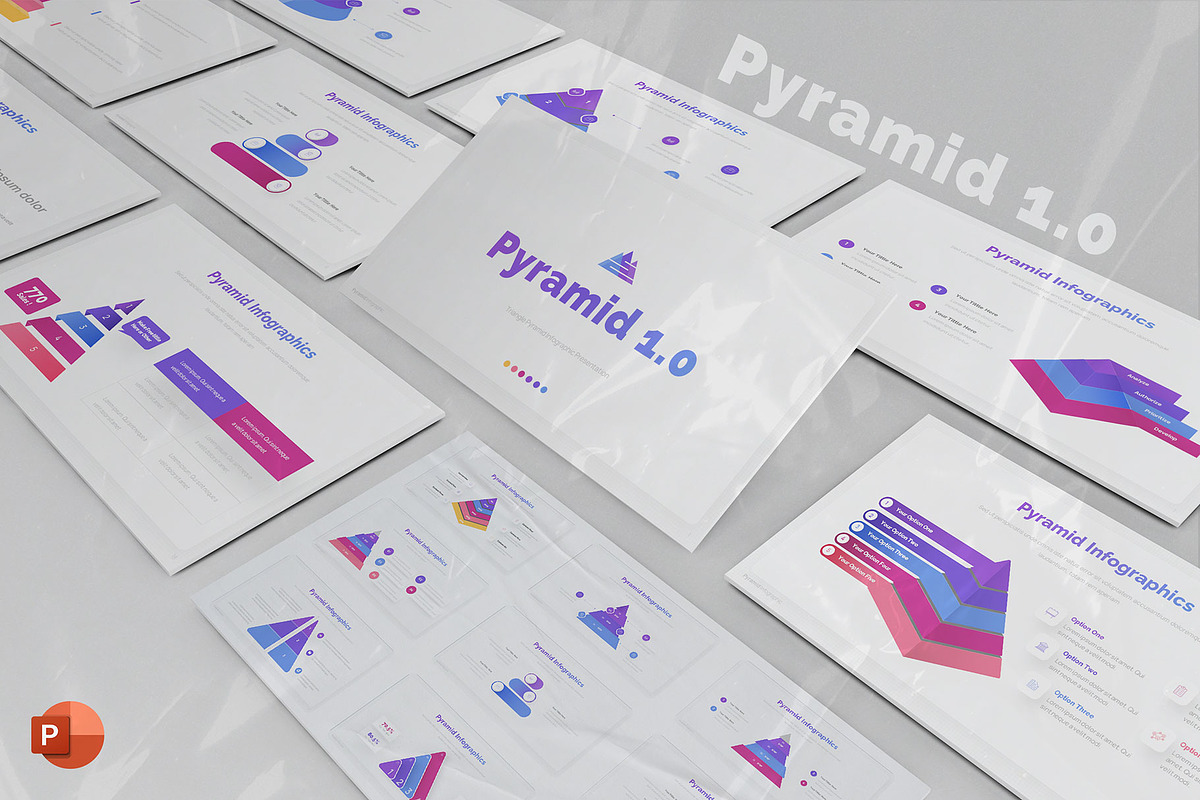 Pyramid Infographic Powerpoint, a Presentation Template by Pixslides (Photo 1 of 5)