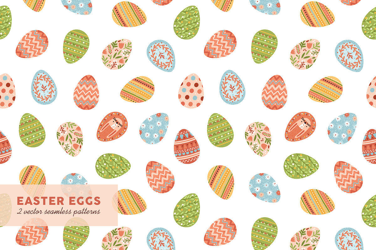 Cute Easter eggs seamless patterns, a Pattern Graphic by Good Studio (Photo 1 of 5)