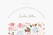Pink Swan Seamless Pattern, a Pattern Graphic by Pati Charm Studio (Thumbnail 2 of 6)