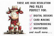Funny western cows Clipart, an Illustration by Libby Wishes (Thumbnail 7 of 7)