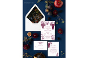 Burgundy Grapes Wedding Invitation, an Invitation Template by Encre Studio (Thumbnail 3 of 5)