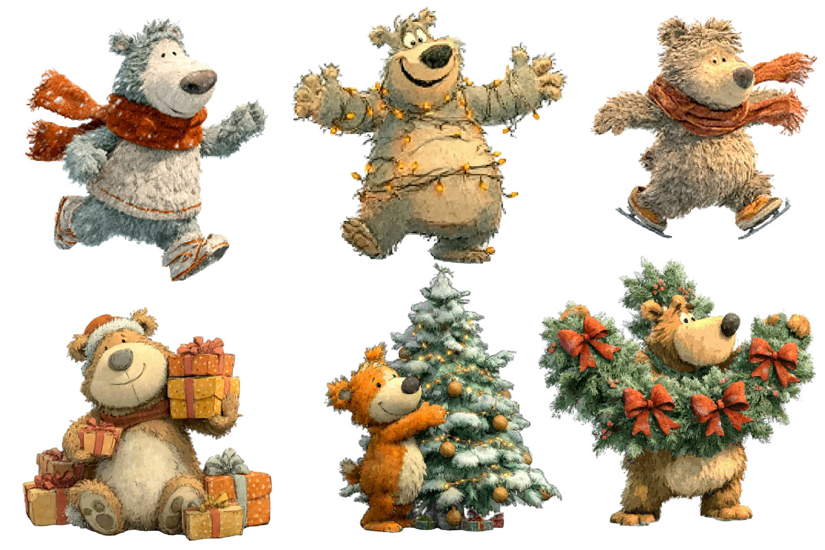 Christmas Bear Clipart, an Illustration by Designworld (Photo 5 of 6)