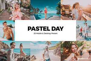 20 Pastel Day Lightroom Presets LUTs, a Preset Add-On by SparkleStock