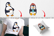 Penguin with Hot Cocoa Clipart, a Graphic by Artnoy (Thumbnail 3 of 5)