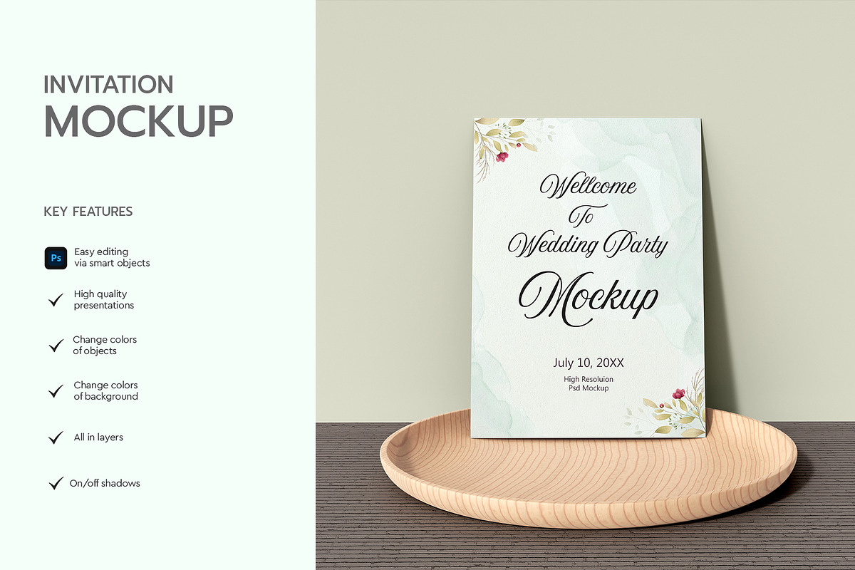 Wedding Invitation Mockup, a Product Mockup by graphypix (Photo 2 of 4)