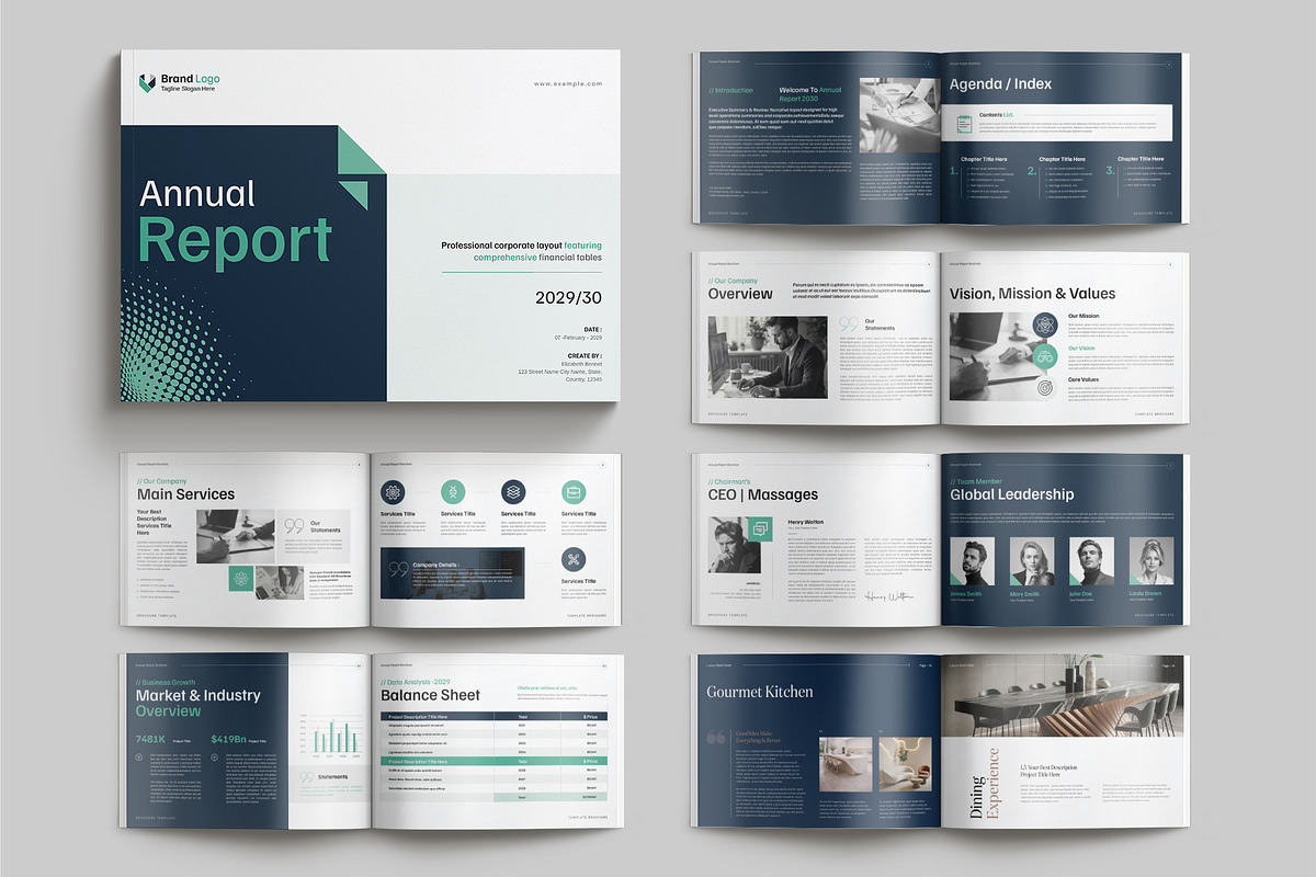 Annual Report Landscape Template, a Brochure Template by Cleffon_Graphic_Studio (Photo 1 of 8)