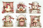 Whimsical Peeking Farm Animals, an Animal Illustration by Creative Art (Thumbnail 6 of 8)