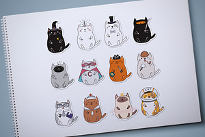 Cutest Fat Cats Vector Clipart