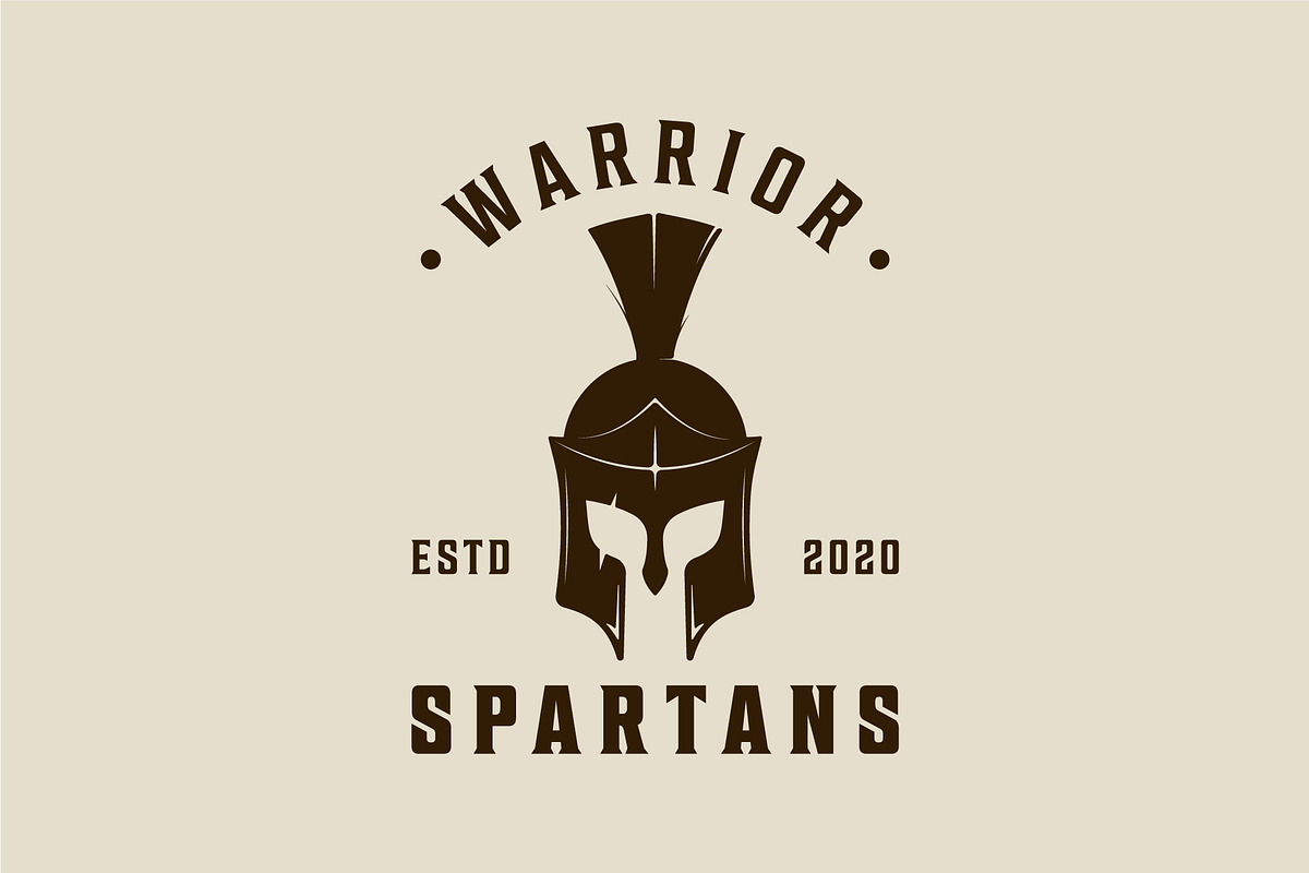 Spartan helmet logo vintage vector, a Branding & Logo Template by zyxroun shop