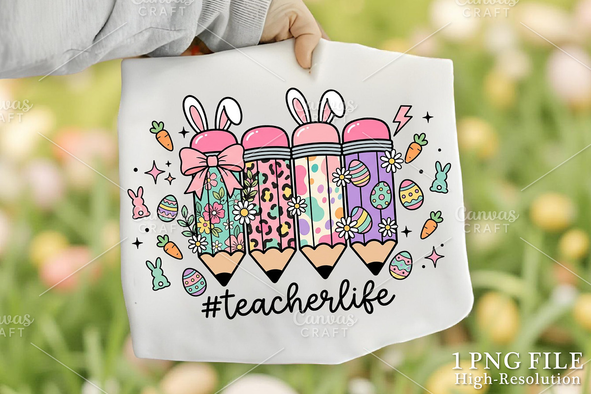 Easter Teacher Pencil PNG, an Illustration by Canvas Craft (Photo 1 of 6)