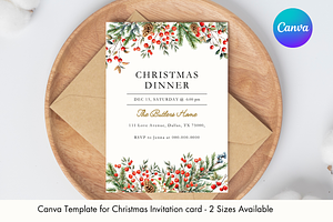 Editable Christmas Party Invitation, an Invitation Template by Markdisha Designs