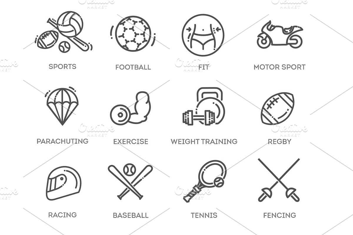 Web Set of Fitness Icons, an Object Illustration by Tettygreen (Photo 3 of 3)