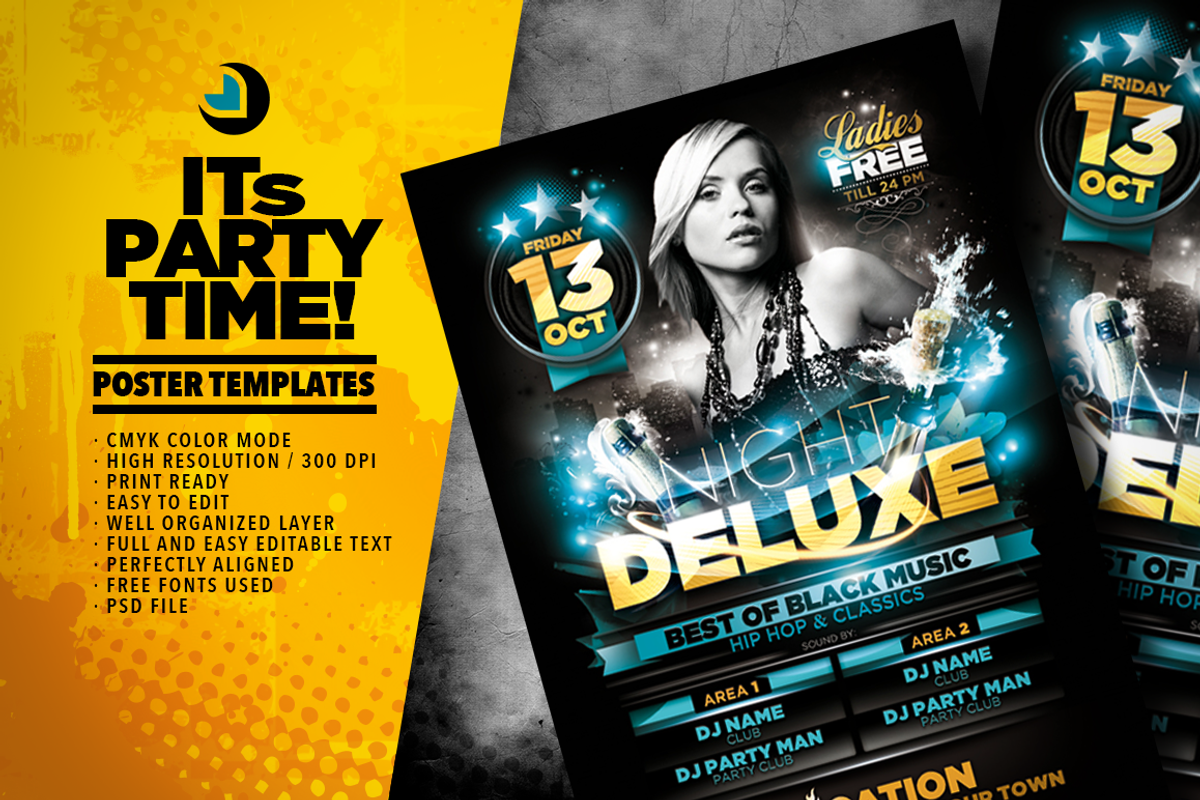 Night Deluxe Flyer Template, a Flyer Template by aigenart (Photo 1 of 2)