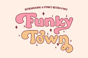 Funky Town - A Retro Font, a Handwritten Font by Freeling Design House (Thumbnail 1 of 6)
